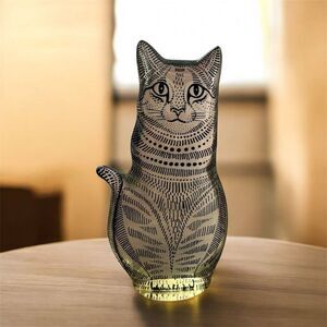 Vintage Abraham Palatnik Lucite Cat Sculpture Figure Brazil Figurine